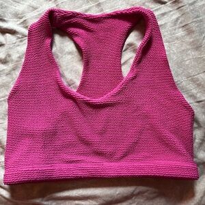 Women's Pink Textured Sports Bra